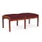 Lesro Lenox Wood 2 Seat Bench Wood Frame, Cherry, OH Wine Upholstery LW2001 - alternate 1